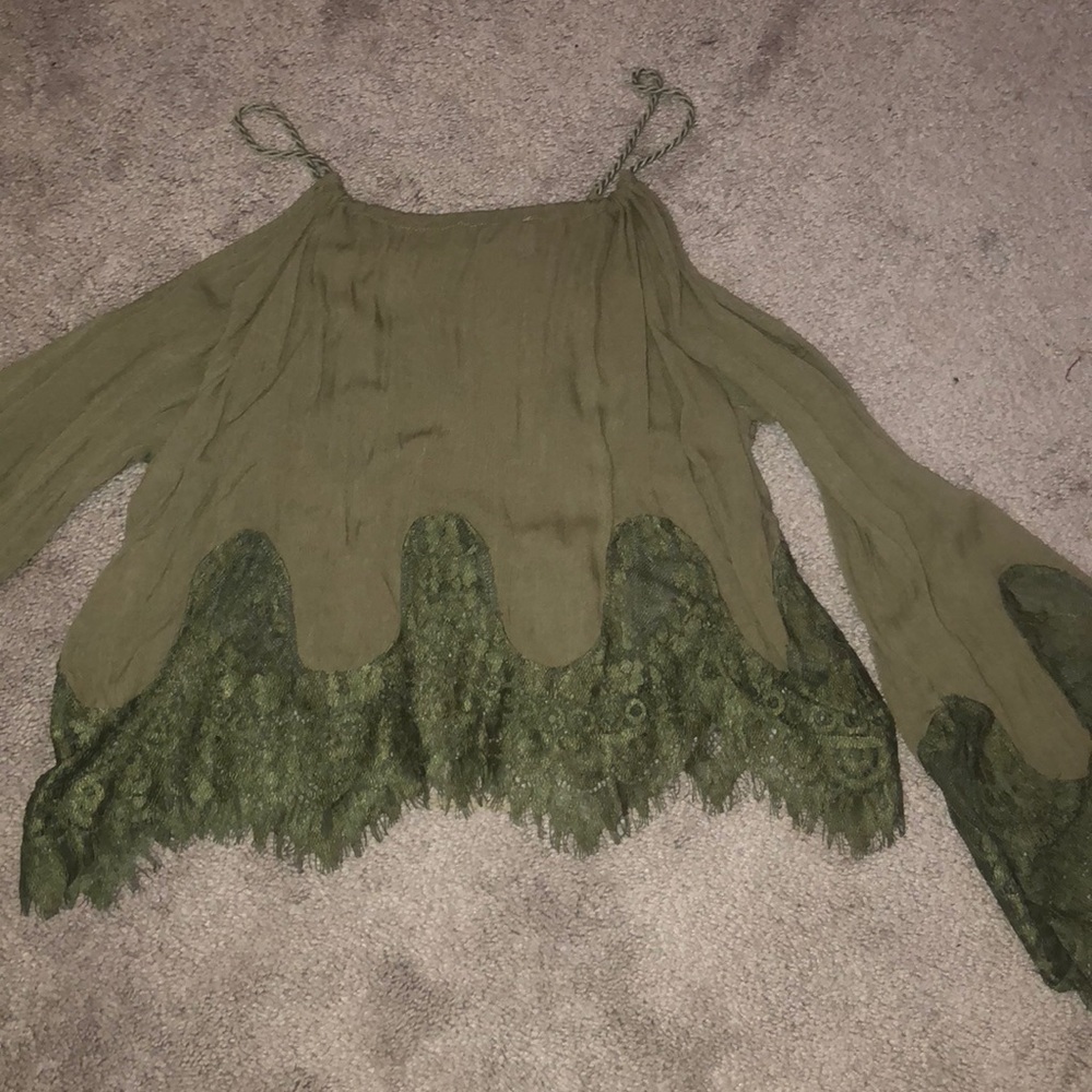 Long sleeve off the shoulder top
